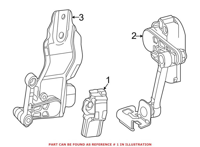 Mercedes Headlight Level Sensor - Front Driver Left 1725400117